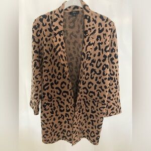 J. Crew Animal Print Open Cardigan Tan/Black sz XS
